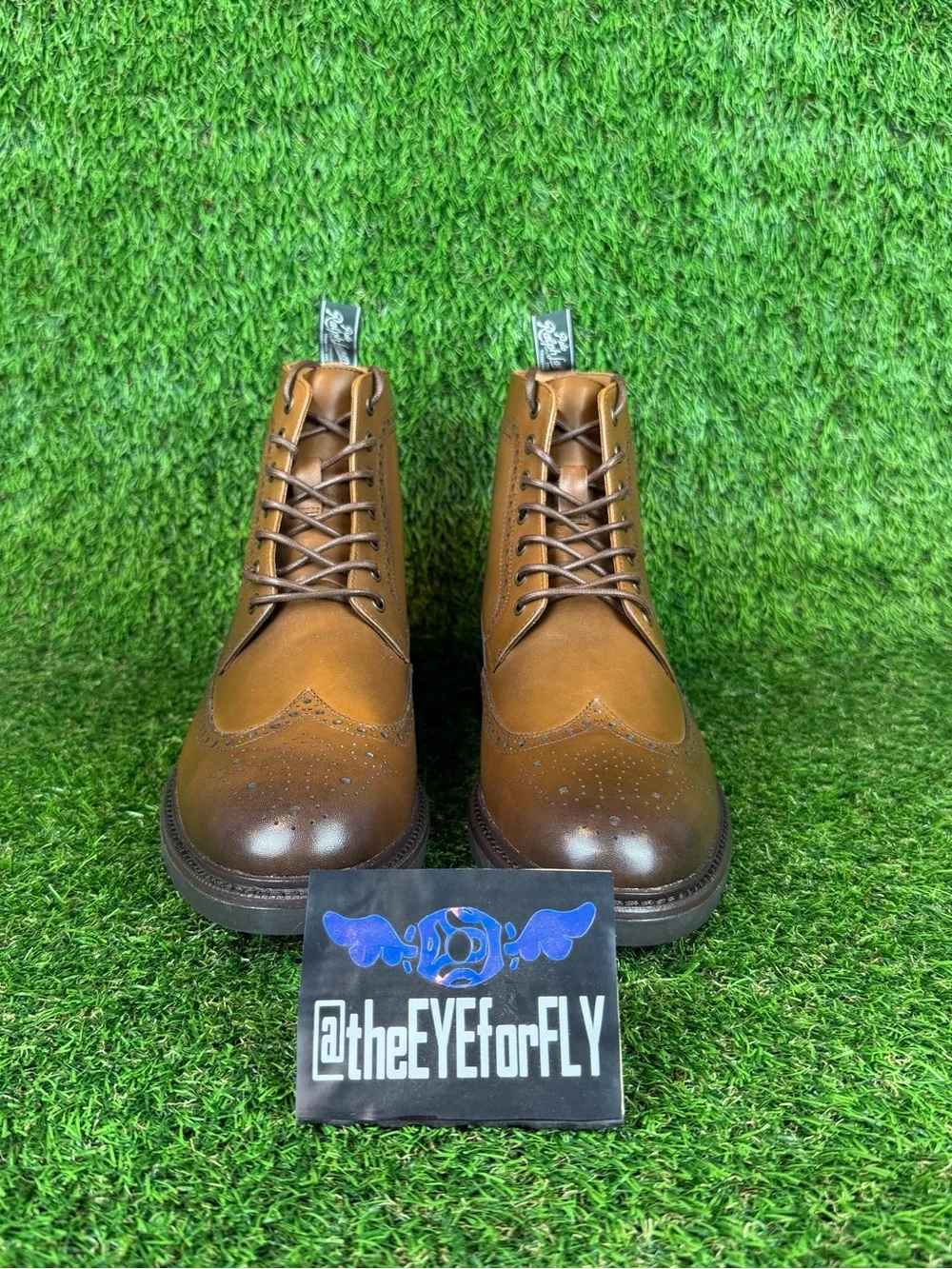 NEW Polo Ralph Lauren Asher Wingtip Brown Preppy Leather Boots Men’s Size 7.5